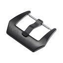 uxcell ポリッシュド時計ストラップ ステンレス鋼製 ブラック 革の時計バンドクラスプ用 22mm 幅