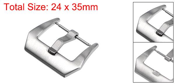 uxcell ポリッシュド時計ストラップ ステンレス鋼製 シルバートーン 時計ストラップクラスプバンドタンバックル代替品 革の時計バンドクラスプ用 24mm 幅