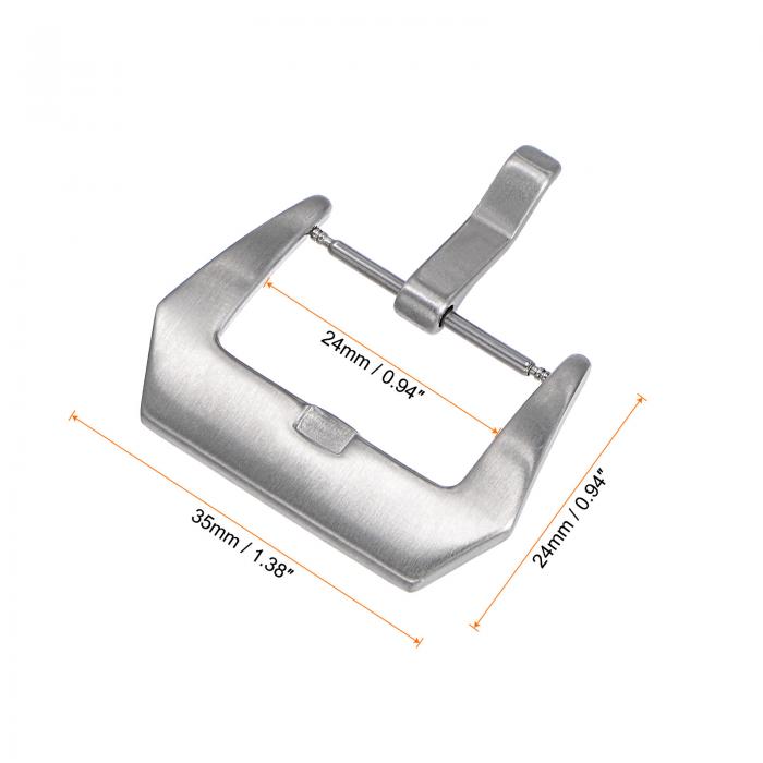 uxcell ポリッシュド時計ストラップ ステンレス鋼製 シルバートーン 時計ストラップクラスプバンドタンバックル代替品 革の時計バンドクラスプ用 24mm 幅