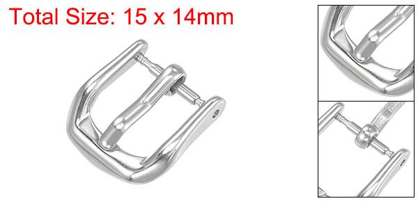 uxcell 時計ストラップクラスプ交換 316ステンレス鋼 磨かれたPVDバックル シルバートーン 10mm幅時計バンド