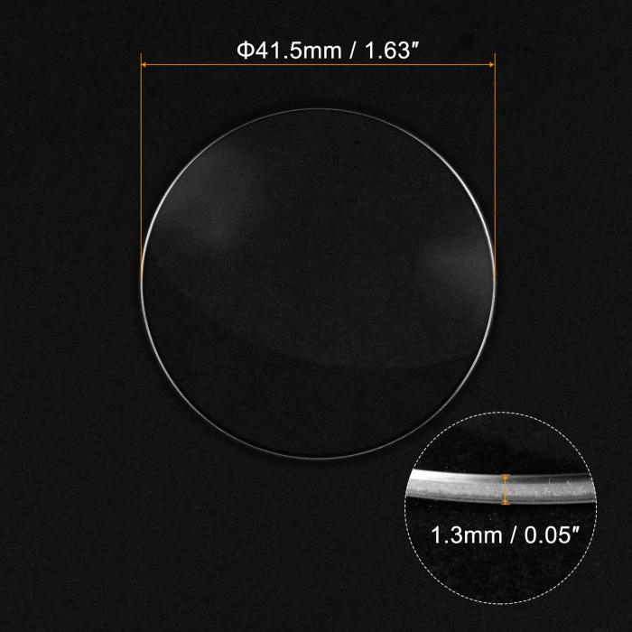 uxcell 時計ガラスサファイアクリ スタルレンズ 単一ドーム ラウンド 41.5mm直径 1.3 mmエッジ厚さ 交換部品 クリア