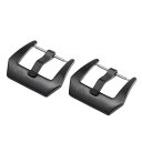 uxcell ポリッシュド時計ストラップ ステンレス鋼製 ブラック 時計ストラップクラスプバンドタンバックル代替品 20mm 幅 2個入り