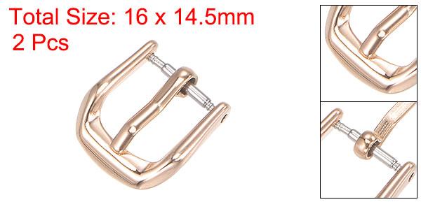 uxcell 時計ストラップクラスプ 交換 316ステンレス鋼 ポリッシュドPVDバックル 10 mm幅の時計バンド用 ローズゴールドトーン 2個