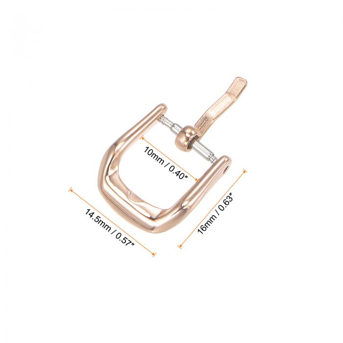uxcell 時計ストラップクラスプ 交換 316ステンレス鋼 ポリッシュドPVDバックル 10 mm幅の時計バンド用 ローズゴールドトーン 2個