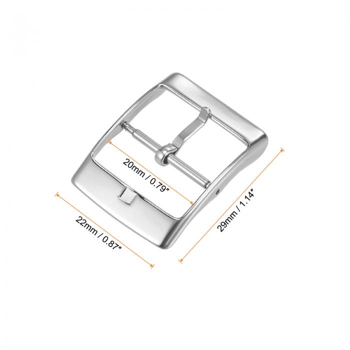 uxcell 時計ストラップクラスプ ステンレス鋼 洗練シルバートーン PVD バックル 20mm幅時計バンド 2個スプリングバー付き 2個入り 3