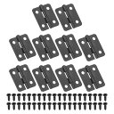 PATIKIL 小さなバットヒンジ 3/4" 10個入り ミニ宝石ボックス用ヒンジ ネジ付き 宝石ウッドボックス キャビネット 引き出し ゲート用 黒