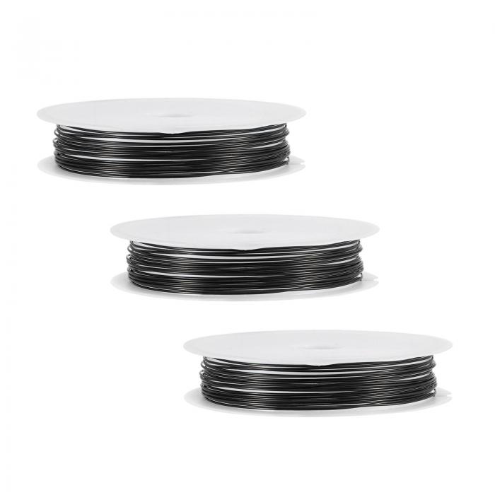 uxcell 22ゲージ銅ワイヤー 耐性ビーズワイヤー ペンダントメイキングアートクラフト DIY織り ブラック..