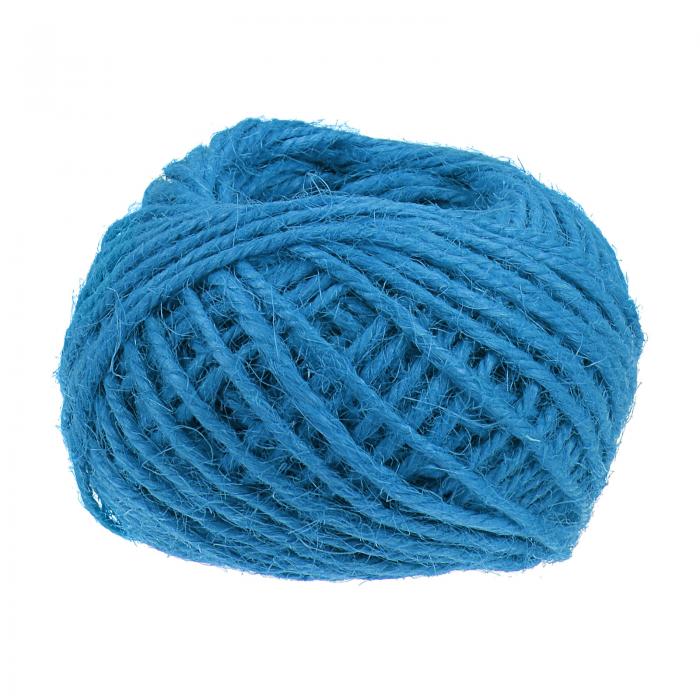 uxcell ジュート・タイン 全長25m 厚さ1mm 3プライナチュラルストリング DIYクラフト 装飾 ブルー