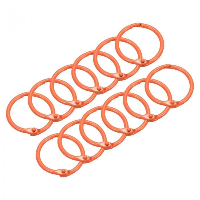 uxcell ルーズリーフバインダーリング 金属製 ブックリングキーホルダー 家庭 事務用品用 オレンジ 外..