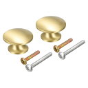 uxcell 引き出しノブ 真ちゅう製ワードローブ ドアプルハンドル 24x16 mm ゴールドトーン 2個