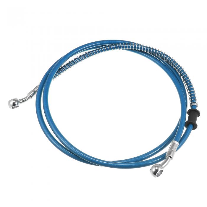 Motoforti オートバイ油圧ブレーキラインオイルホース パイプ ステンレス鋼 編組ケーブル ATV モトクロス スポーツバイク ストリートバイク用 ブルー 長さ1.7 m 内径10 mm