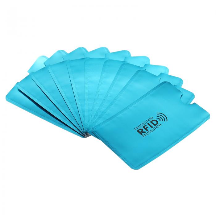 uxcell RFIDブロッキングカードスリーブ 非接触プロテクターホルダー NFC財布用 ライトブルー 30個入り
