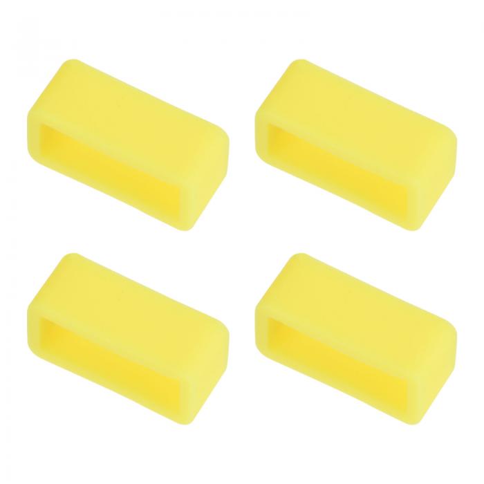 uxcell 時計バンドストラップループ ゴム 交換用ファスナーリング シリコーン時計ホルダーキーパー 16m..