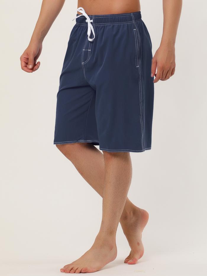 Lars Amadeus 水着 サーフパンツ ボードショーツ 海パン 海水パンツ ドローストリング ビーチパンツ メンズ ダークブルー 30