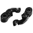 Motoforti オートバイのフットペグハイウェイエンジンガード ユニバーサル フットペグショートアングルマウント Harleyに対応 1ペア(2)