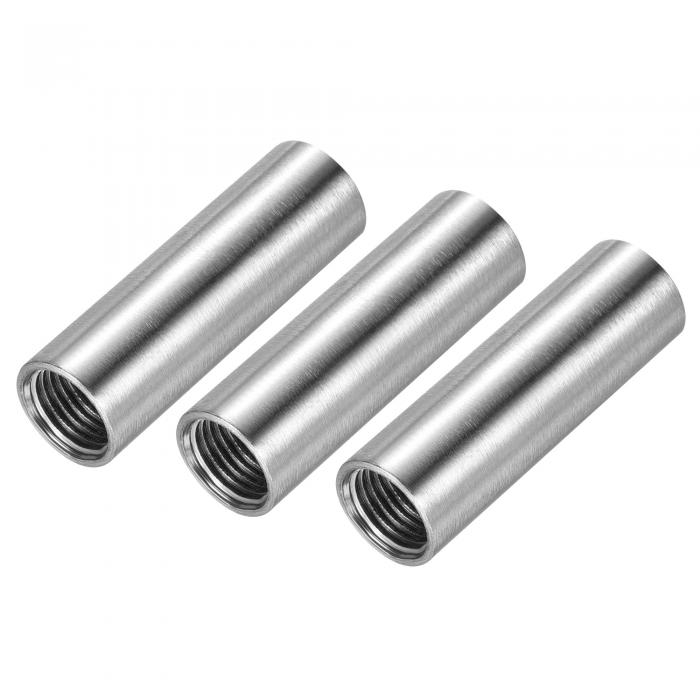 uxcell チューブカップリング 304 ステンレス鋼製 G1/4 メススレッド DN8 50mmストレートカプラコネクター 3パック入り