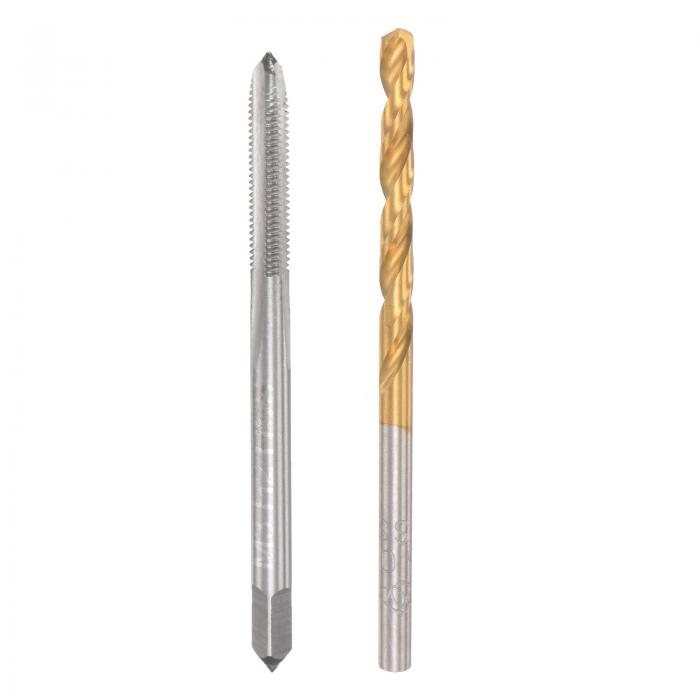 uxcell M3 x 0.5ストレートフルートネジタップと3 mmツイストドリルビットセット メトリック チタンメ..