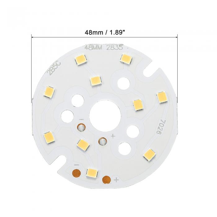 uxcell LEDチップ COB LEDランプビーズ アルミニウム製 ホワイト ライトLEDチップパワーフラッドランプスポットライト 供給アダプターエミッターサーマル インテリアモジュールソーラーアクセサリー懐中電灯5W 120lm 3000-3200K 48mm 15-17V 5個入り