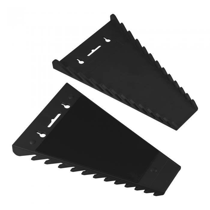 Hihaha スリーブレンチ マグネットレンチ 収納フレームホルダー工具 収納ボックスレンチフレーム / 自動車用 12溝 2個 黒