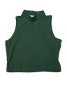 Allegra K キャミタンクトップシャツ クロップ ノースリーブ モックネック グリッター レディース ダークグリーン XL
