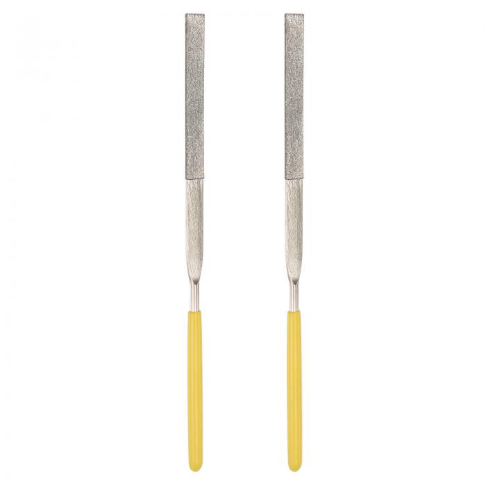 uxcell ダイヤモンドニードルファイル フラットタイプ ファイルハンドル ハンドツール メタル ウッド ストーン 大理石用 3 mm x 140 mm 2個