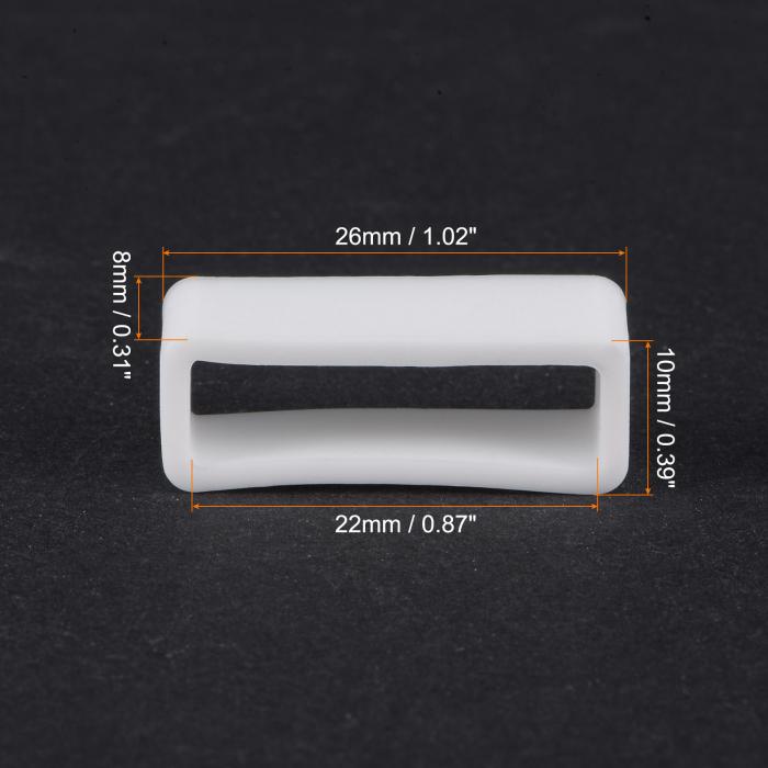 uxcell 時計バンドストラップループ ゴム 交換用ファスナーリング シリコーン時計ホルダーキーパー 22mm幅時計バンド ホワイト 4個入り