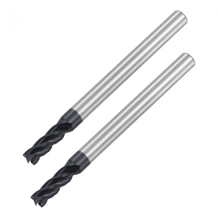 uxcell スクエアノーズエンドミル 3.5mm先端径 固体炭化物AlTiN被覆 CNCルータービット 4フルート 螺旋..