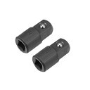 uxcell ソケットアダプタ 6.35 mmドライブ(F)へ9.5 mmドライブ(M) Cr-V ブラック 2個入り