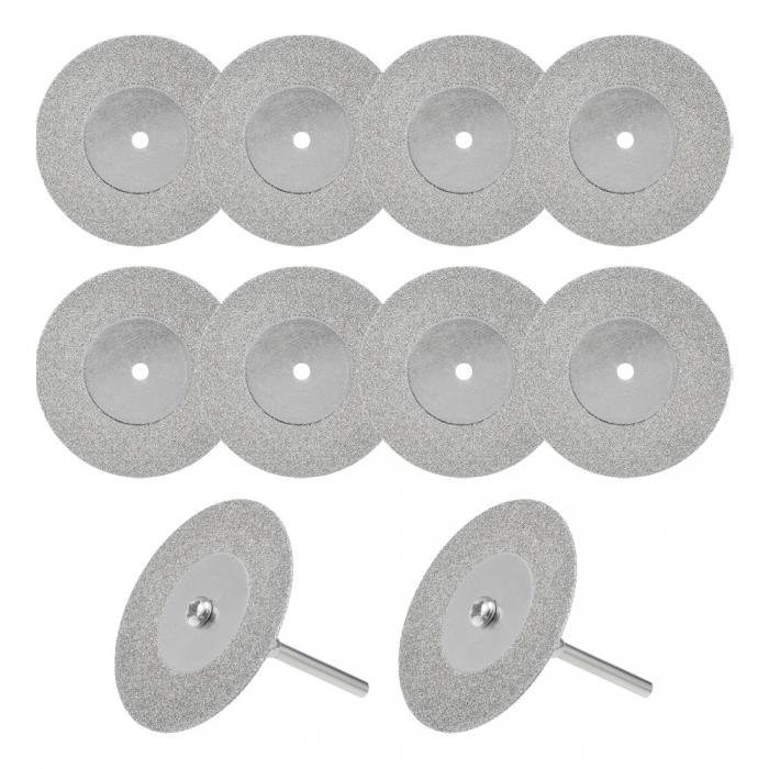 uxcell ダイヤモンドコート ロータリーカットオフ砥石ディスク 40 mm 3 mmマンドレル付き 10個