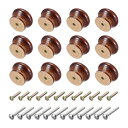uxcell ラウンドウッドノブ プルハンドル 引き出し用 ベーキングワニス ダークブラウン 直径33 mm 12個