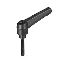 uxcell ラチェットレベル調節可能なハンドル M5x25mm メッキ鋼 クランプハンドル おねじ付きスタッド