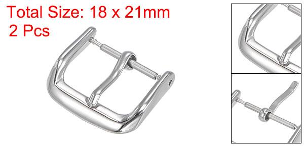 uxcell 時計ストラップクラスプ 交換 316ステンレス鋼 ポリッシュドPVDバックル 16 mm幅の時計バンド用 シルバートーン 2個