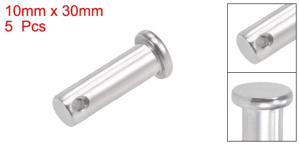 uxcell 単穴クレビスピン 10mm X 30mm フラットヘッド 304ステンレス鋼 リンクヒン...