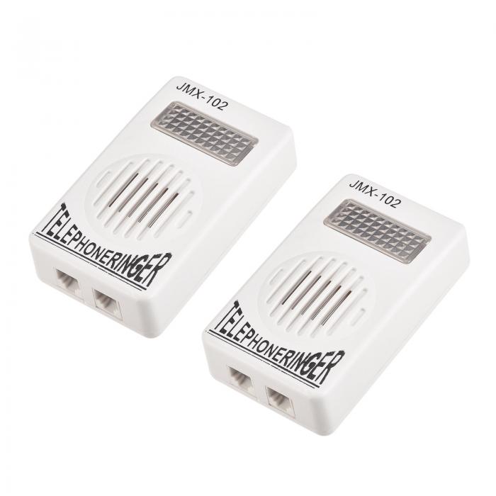 uxcell RJ11電話リング 大音量 電話リング スピーカー アンプソケット 固定電話用 点滅ライト付き 2個