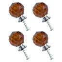 uxcell クリスタルノブ引き出しプル ハンドル 食器棚 キャビネット ドレッサー Brown 30mmの直径 4個入り
