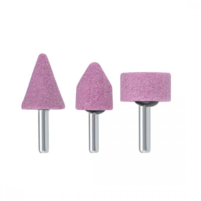 uxcell 砥石ポイント 酸化アルミニウム製 グレー ガラスストーンセラミックウッド用 6mmシャンク 3個入り