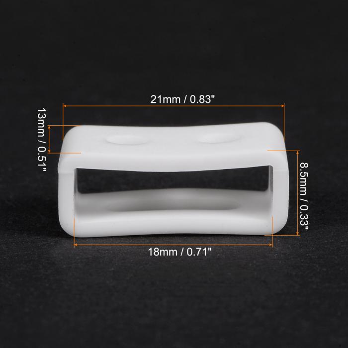 uxcell 時計バンドストラップループ ラバー 代替 ファスナーリング シリコン ウォッチホルダーキーパー 18mm幅時計バンド ホワイト 2個入り