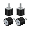 uxcell ショックアブソーバー ラバーマウント 防振アイソレーター M6 オス/メス D25mmxH20mm 4個入り