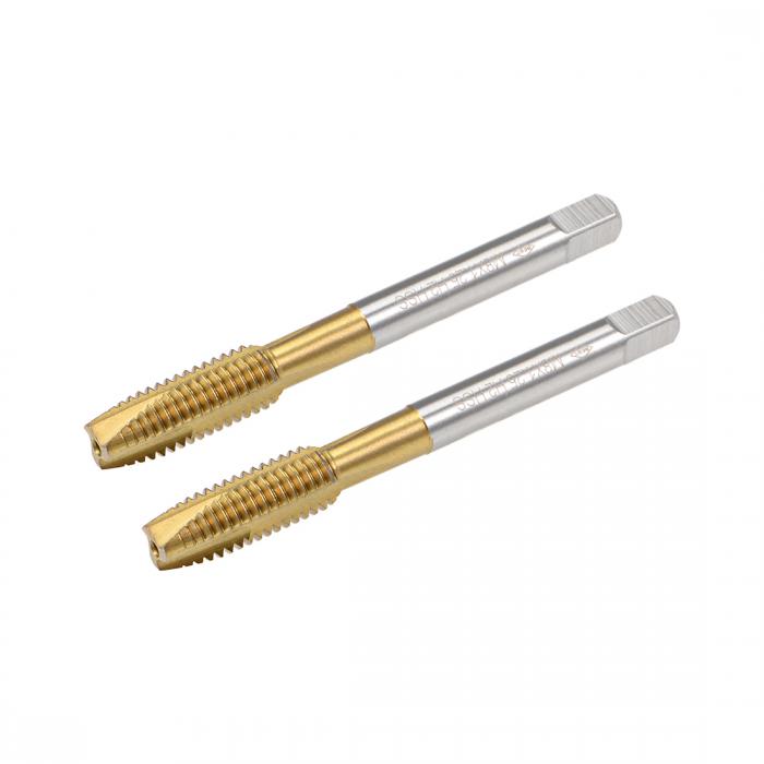 uxcell マシンタップ HSS製タップ チタニウムプレート M8スレッド 1.25ピッチ 3フルート 2個入