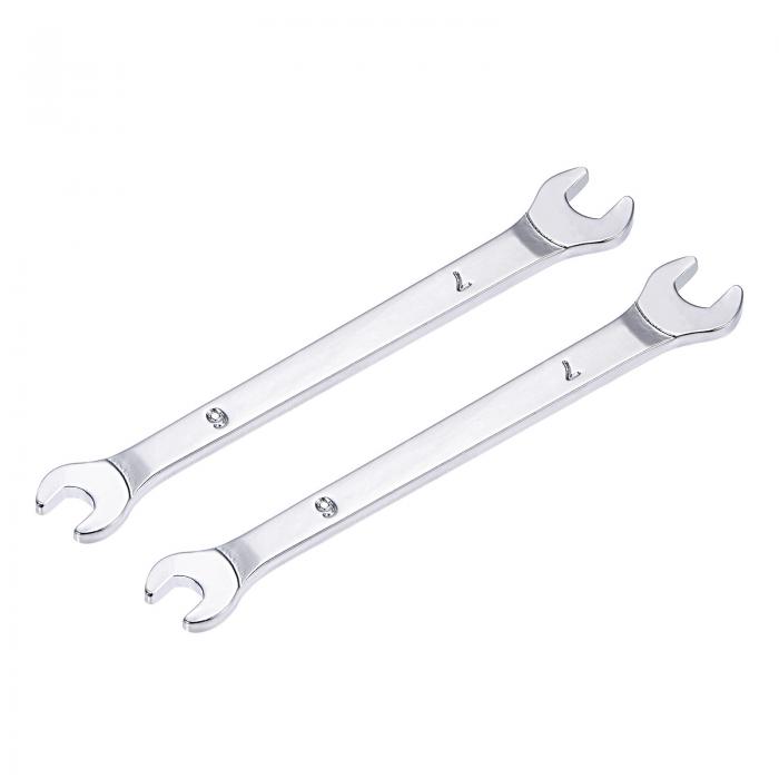 uxcell 薄型オープンエンドレンチ メトリック ミラークロームメッキ 高炭素鋼 6 mm x 7 mm 2個