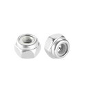uxcell 六角ロックナット M2.5 x 0.45mm 304ステンレス鋼 ナイロンワッシャーロックナット 50個入り