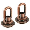 uxcell アイナット 25kg 最大荷重 30x44mm M10 系 リング形状 メスループ ハンギングランプシャンデリア用 レッドブロンズ 2個入り(3)