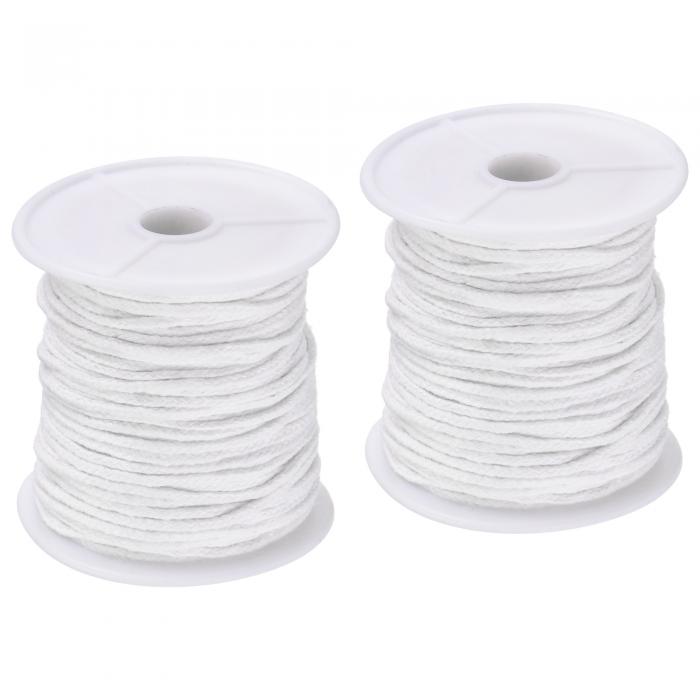 uxcell 編組キャンドルウィック 綿 40PLY 長さ61 M 1.7 mm直径 DIY用 2個