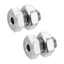 uxcell 通しボルト 中空ボルト 中空スリーブ ナット付き六角ファスナー 304ステンレス鋼 M10x16mm 2本入り(3)