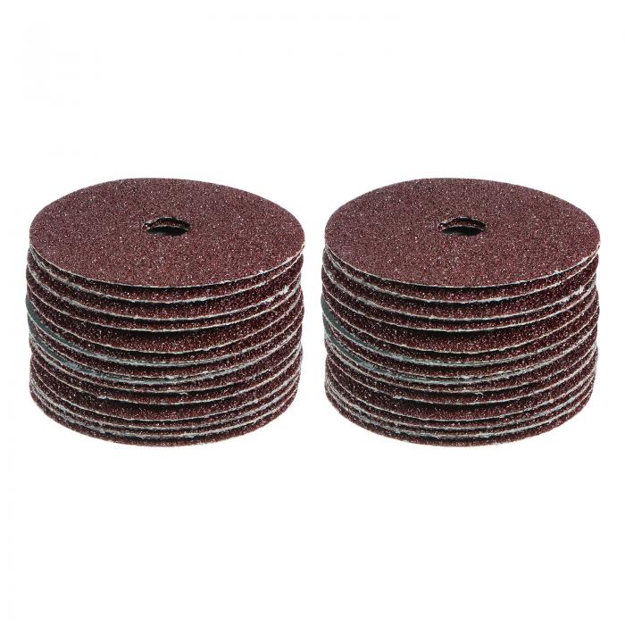 uxcell 50個入り 24グリット アルミニウムオキサイド樹脂ファイバーディスク 5"x7/8" 金属研磨用研削デ..