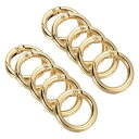 uxcell スプリングゲートOリング ラウンドスナップクリップ 亜鉛合金 キーリングバックル用 25x18x4 mm ライトゴールド 10個