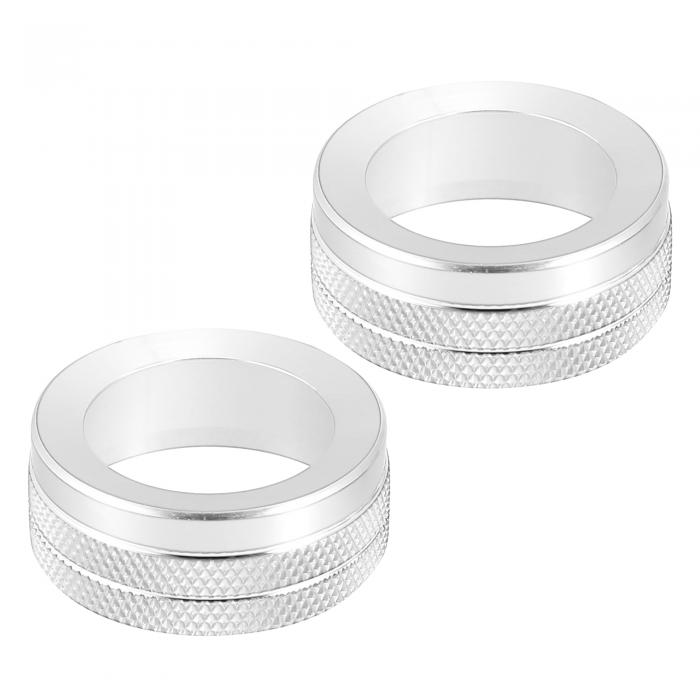 uxcell A Cノブキャップ エアコンボタンデカールステッカーカバー M azdaに対応 3 6 CX-5 CX-30に対応 2020-2022に対応 車内センターコンソール アクセサリー シルバートーン 2個