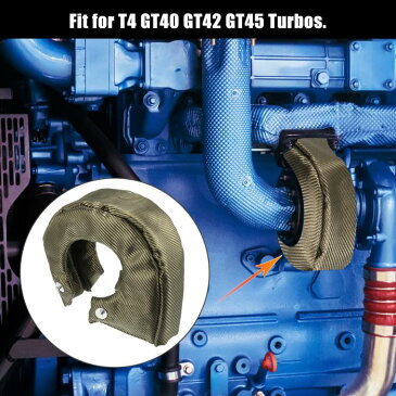 X AUTOHAUX T4 ターボブランケット 遮熱充電 器カバーラップセット ロッキングスプリング付き GT40 GT42 GT45ターボチャージャー用 熱シールドカバー チタントーン