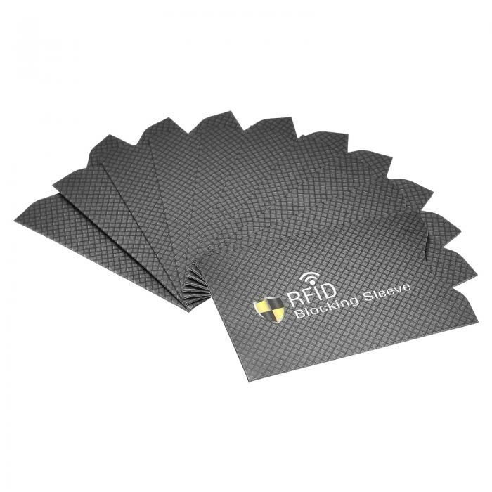 uxcell RFIDブロッキングカードスリーブ 非接触プロテクターホルダー NFC財布用 ブラック 20個入り