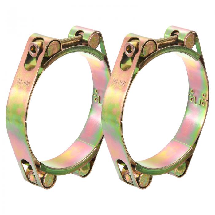 uxcell 2個セットのTボルトホースクランプ 240-252mm/9.45"-9.105"の内径範囲 カーボンスチール製のラ..